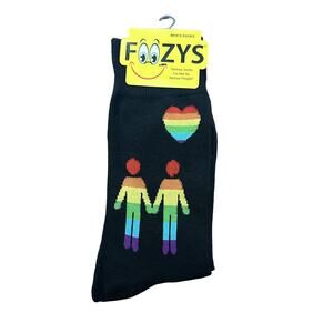 Pride Foozys Graphic Print Rainbow Heart Mens Socks One Size